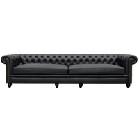 Giorgio 4 Seater X-Large Chesterfield Sofa - Aged Black