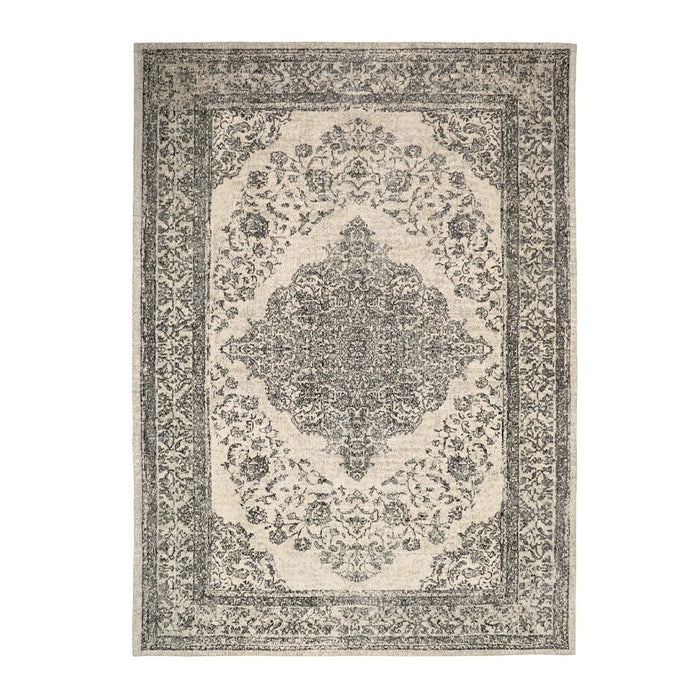 Antalya Turkish Style Floor Rug - Grey Motif - 240cm x 340cm