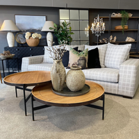 Harwood Round Coffee Table - Nest of 2 - Natural
