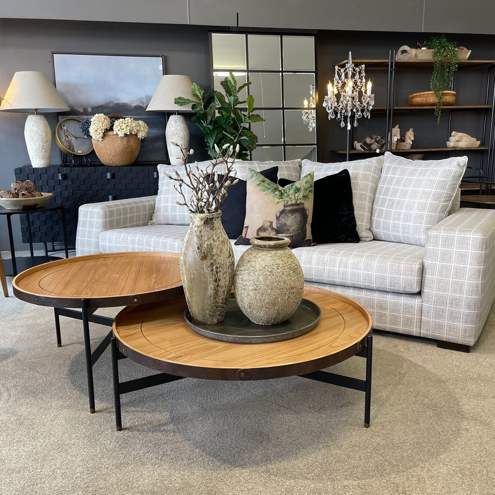 Harwood Round Coffee Table - Nest of 2 - Natural