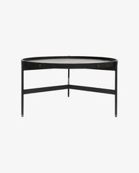 Harwood Round Coffee Table - Tall - Black