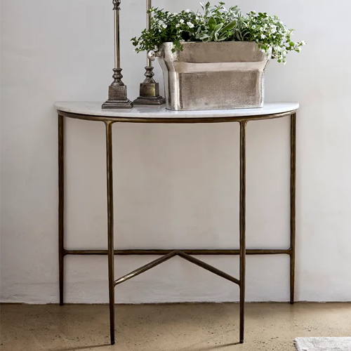 Half Round Marble Console