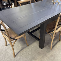 Hartley Extension Dining Table with Crossbar - 2.1m - 2.6m - 3.1m - Black