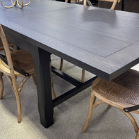 Hartley Extension Dining Table with Crossbar - 2.1m - 2.6m - 3.1m - Black