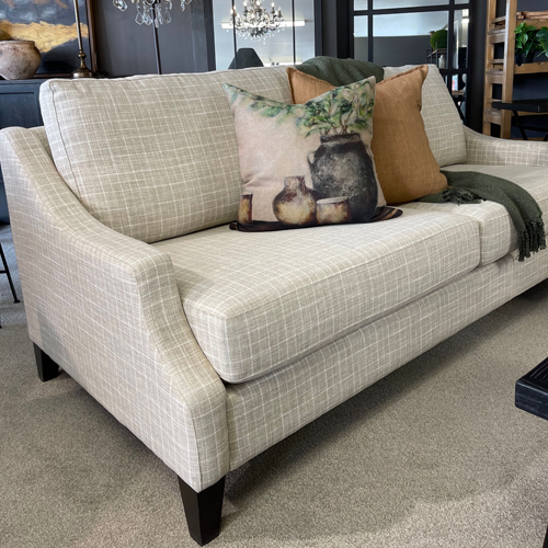 Harper 2.5 + 2.5 Seater Lounge Suite - Check Fabric - NZ Made