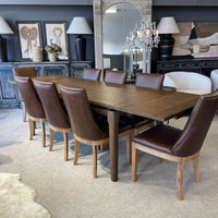 Hartley Double Extension Dining Table - 1.8m - 2.3m - 2.8m - Dark Brown Oak