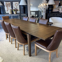 Hartley Double Extension Dining Table - 1.8m - 2.3m - 2.8m - Dark Brown Oak
