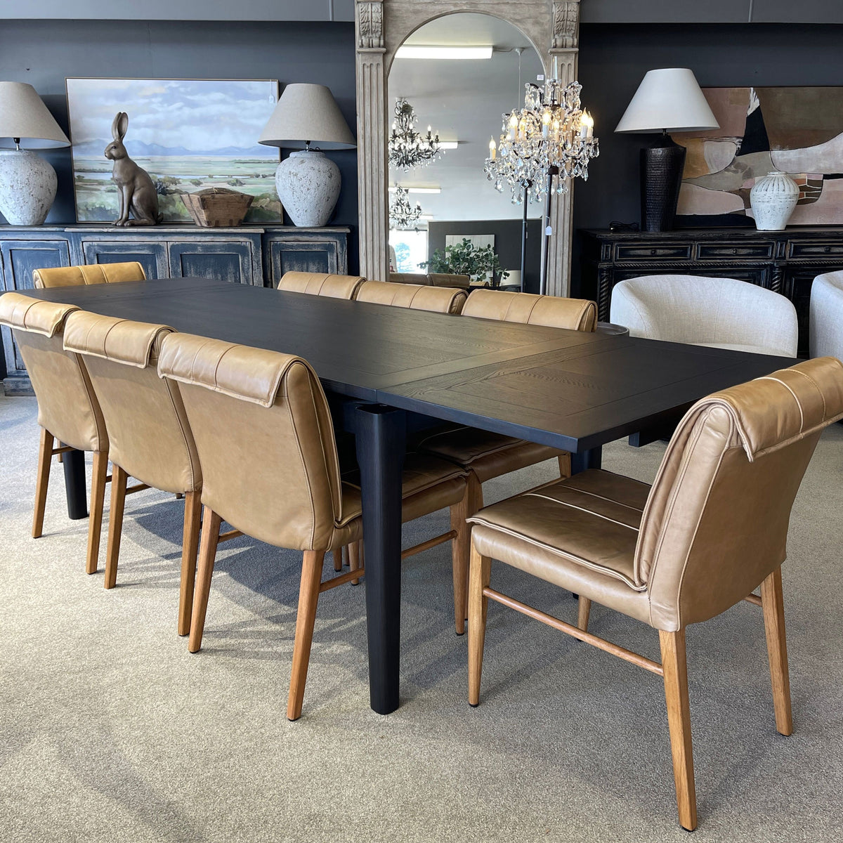 Hartley Double Extension Dining Table - 1.8m - 2.3m - 2.8m - Black