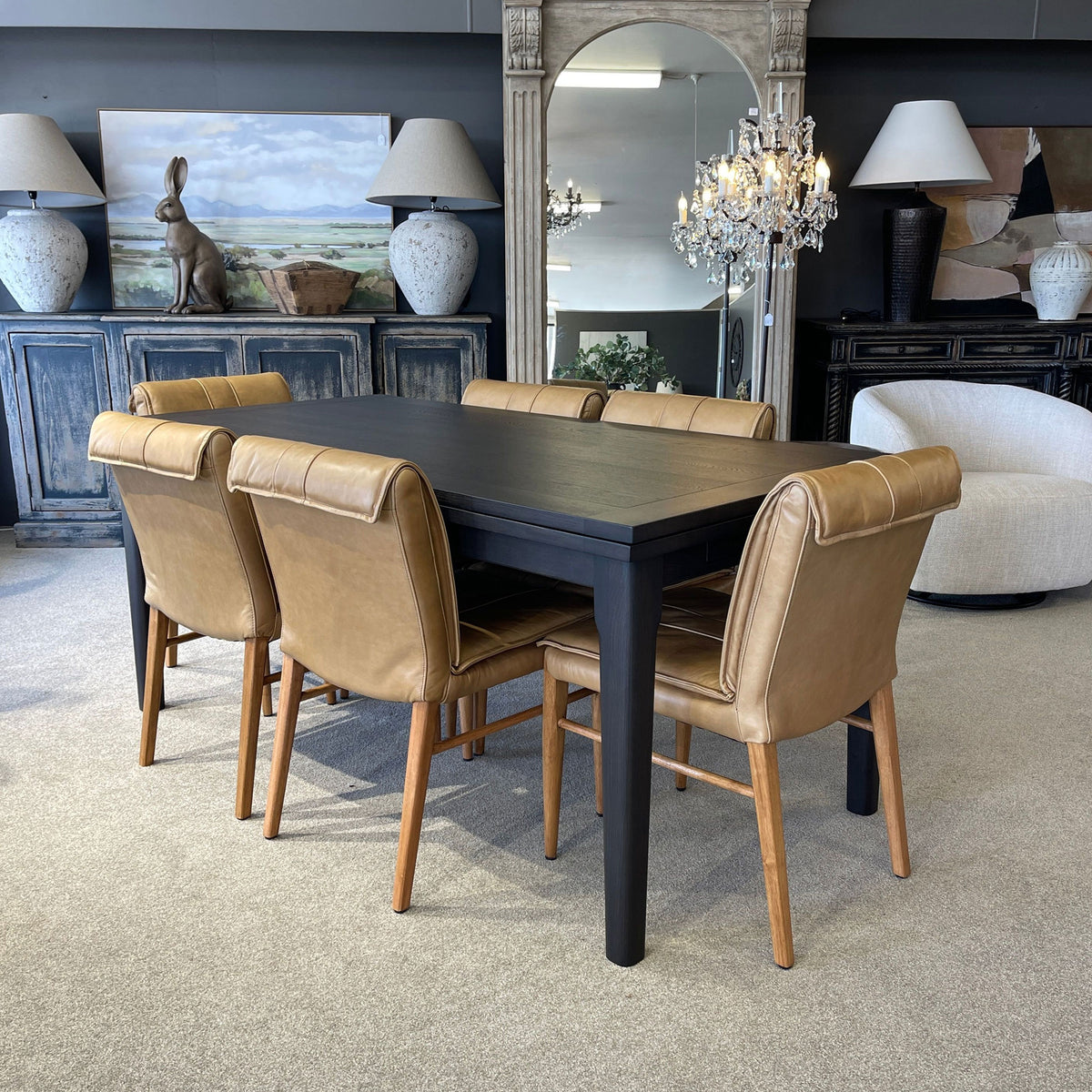 Hartley Double Extension Dining Table - 1.8m - 2.3m - 2.8m - Black