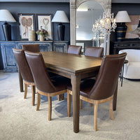 Hartley Double Extension Dining Table - 1.8m - 2.3m - 2.8m - Dark Brown Oak