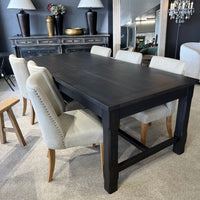Hartley Extension Dining Table with Crossbar - 2.1m - 2.6m - 3.1m - Black