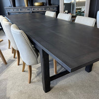 Hartley Extension Dining Table with Crossbar - 2.1m - 2.6m - 3.1m - Black
