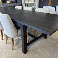 Hartley Extension Dining Table with Crossbar - 2.1m - 2.6m - 3.1m - Black