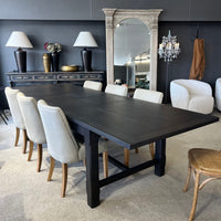 Hartley Extension Dining Table with Crossbar - 2.1m - 2.6m - 3.1m - Black