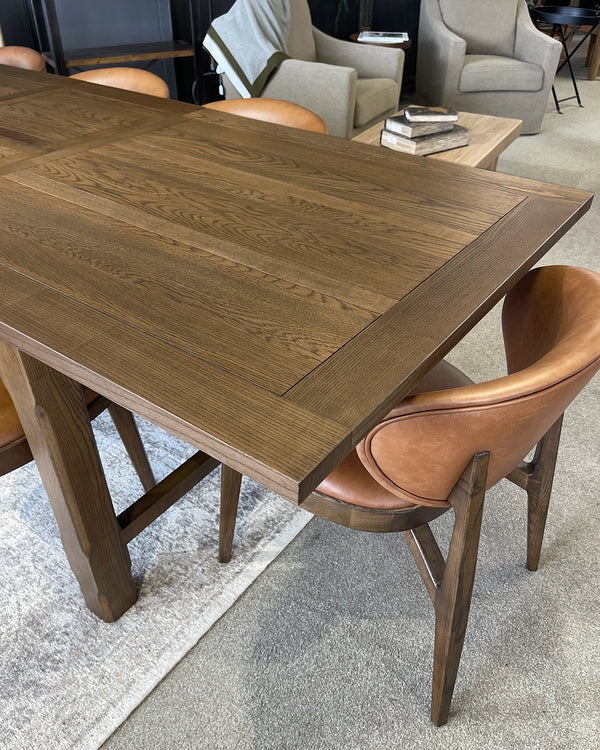 Hartley Extension Dining Table with Crossbar - 2.1m - 2.6m - 3.1m - Dark Brown Oak