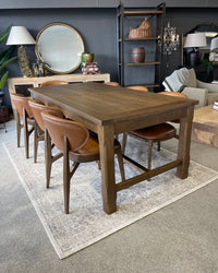 Hartley Extension Dining Table with Crossbar - 2.1m - 2.6m - 3.1m - Dark Brown Oak