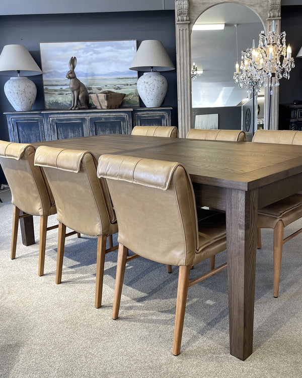 Hartley Extension Dining Table - 2.1m - 2.6m - 3.1m - Dark Brown Oak