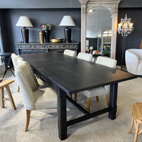 Hartley Extension Dining Table with Crossbar - 2.1m - 2.6m - 3.1m - Black