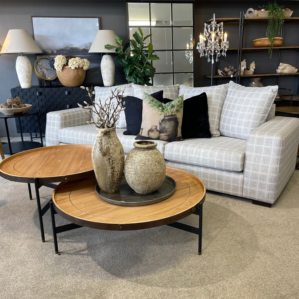 Harwood Round Coffee Table - Nest of 2 - Natural