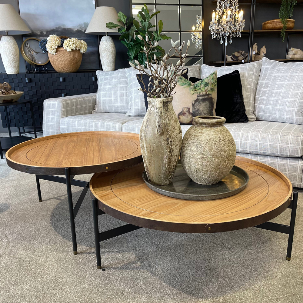 Harwood Round Coffee Table - Nest of 2 - Natural