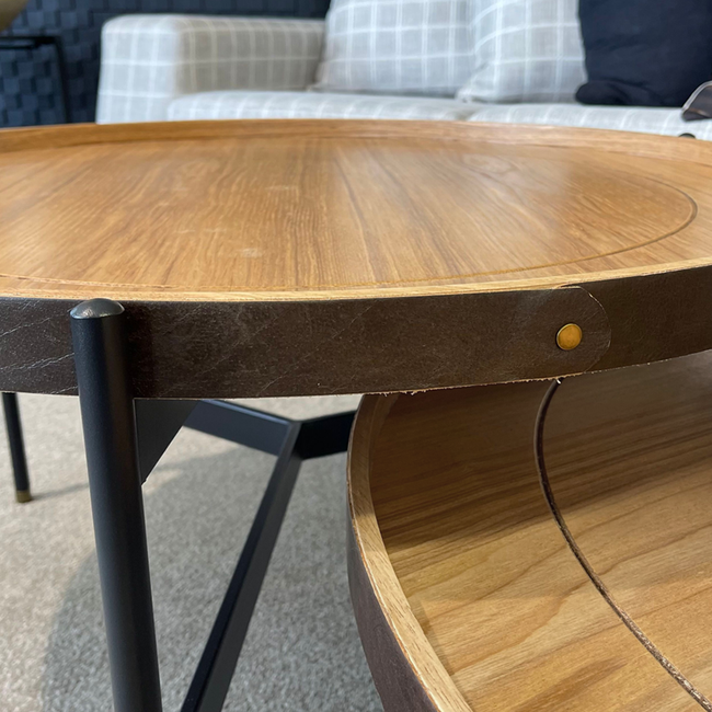 Harwood Round Coffee Table - Nest of 2 - Natural