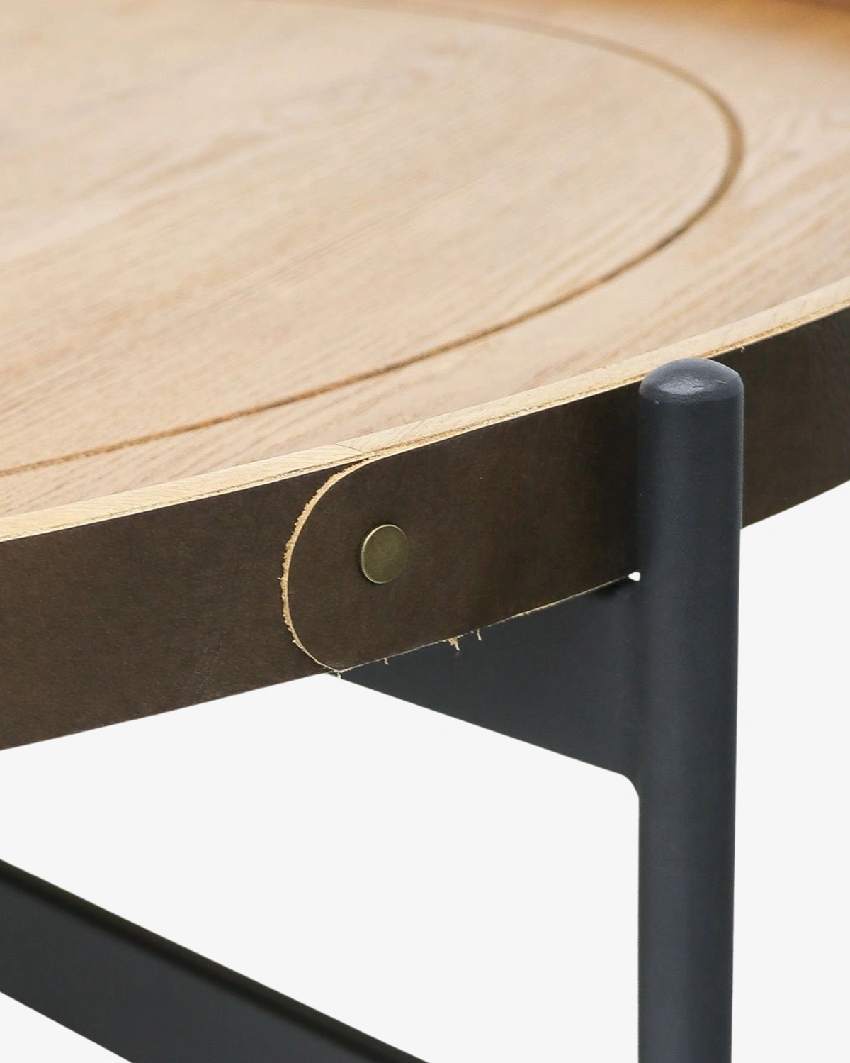 Harwood Round Coffee Table - Tall - Ash