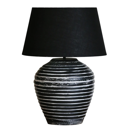 Haveli Lamp in Black White Finish + Shade
