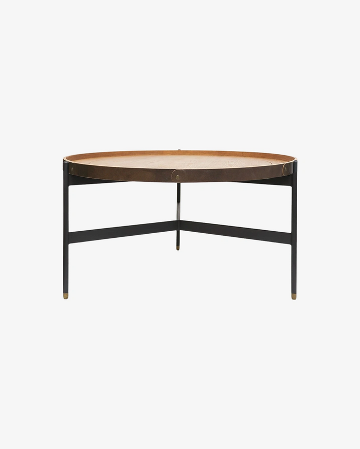 Harwood Round Coffee Table - Tall - Ash