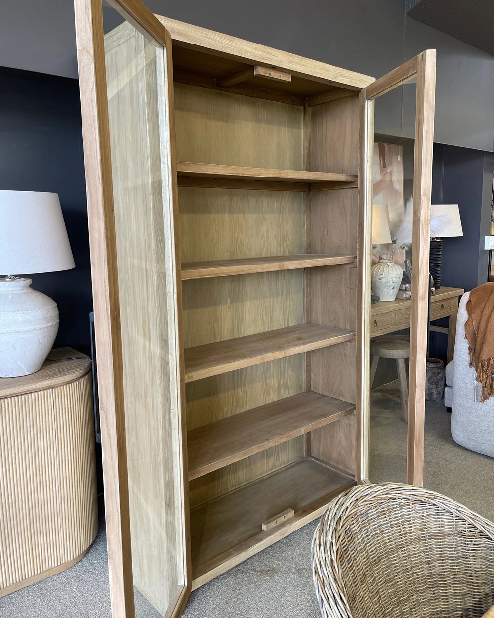 Houston Elm Display Cabinet