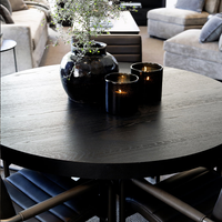 Artwood Hunter Round Dining Table - Black - 130cm