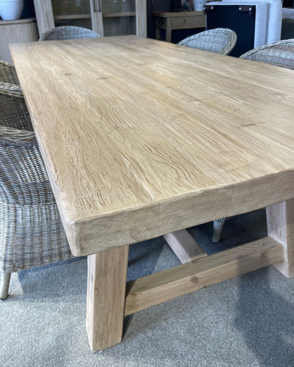 Idaho Solid Elm Dining Table - 2.4m