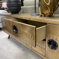 Jet Entertainment TV Unit in Vintage Brass