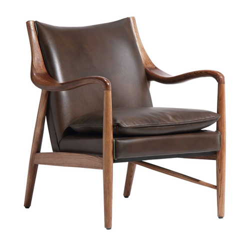 Wing Leather Armchair - Aged Brown