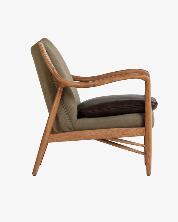 Juniper Armchair - Olive Canvas & Leather
