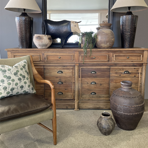 Juniper Armchair - Olive Canvas & Leather