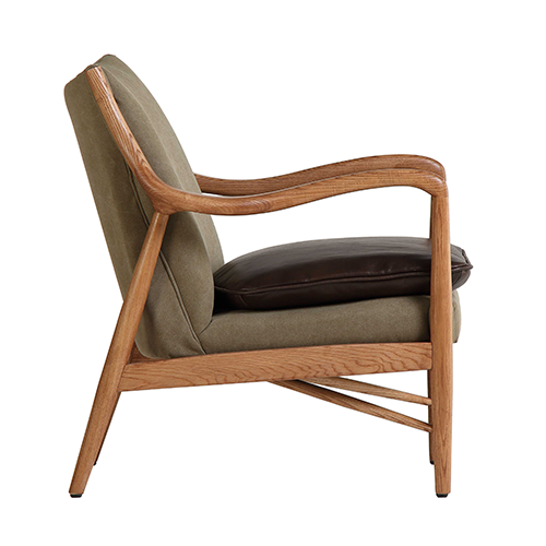 Juniper Armchair - Olive Canvas & Leather