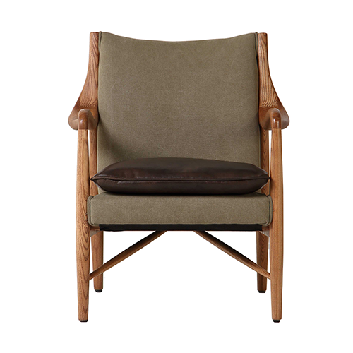 Juniper Armchair - Olive Canvas & Leather