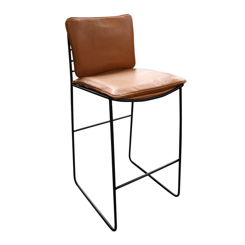 Juno Tan Leather Barstool