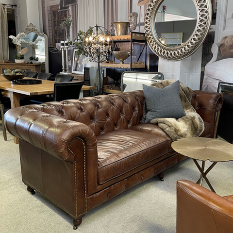 Giorgio 4 Seater X-Large Chesterfield Sofa - Aged Chestnut