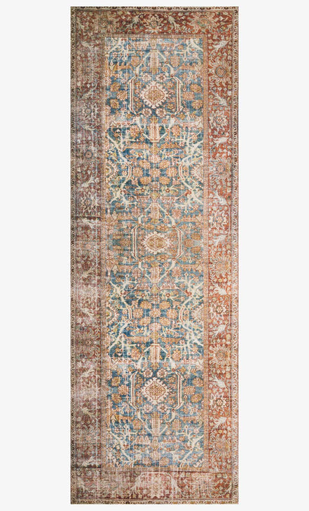 Loloi Layla Floor Rug - Ocean/Rust - 76CMx 198CM Runner