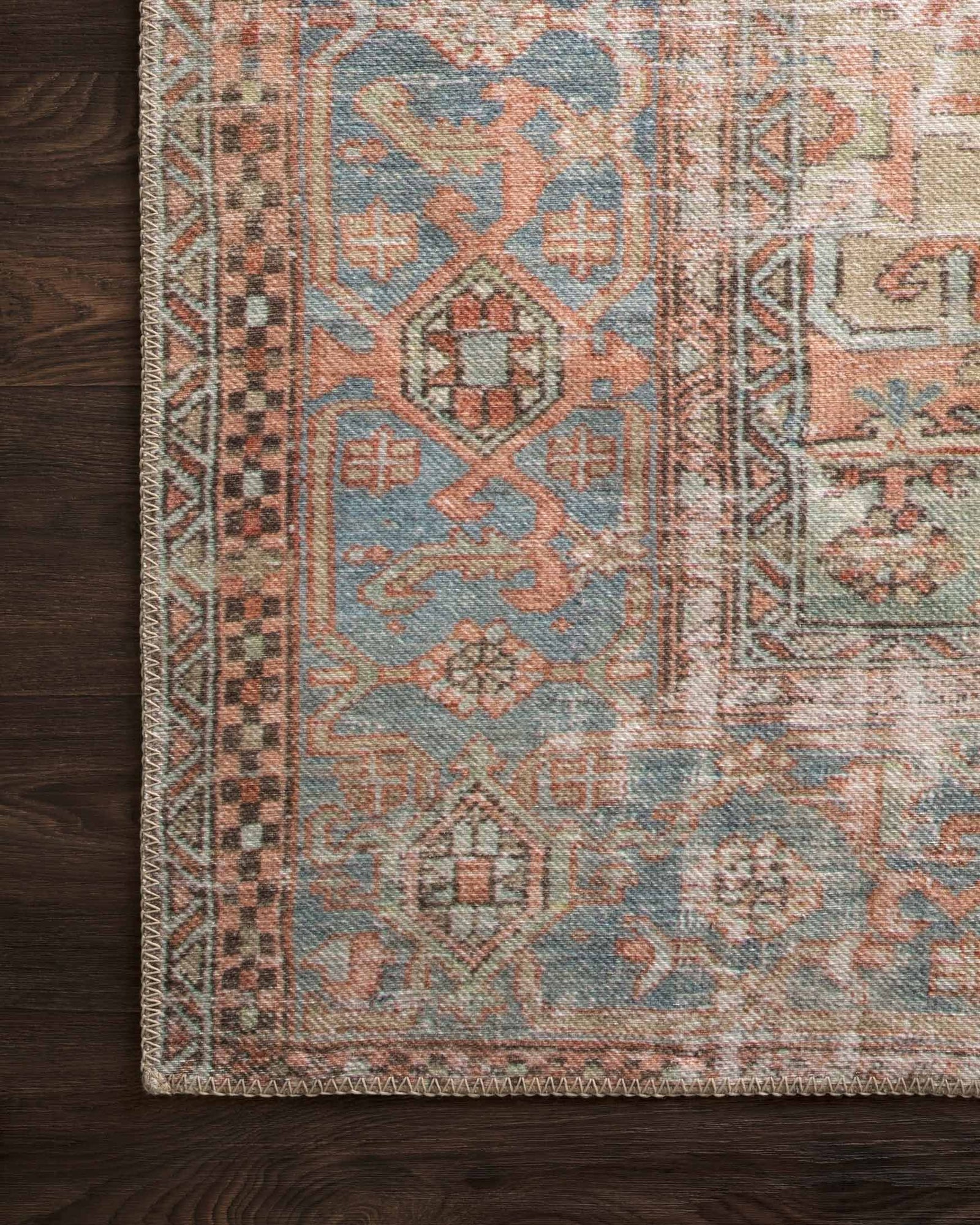 Loloi Loren Floor Rug - Terracotta/Sky - 1.52M X 2.29M