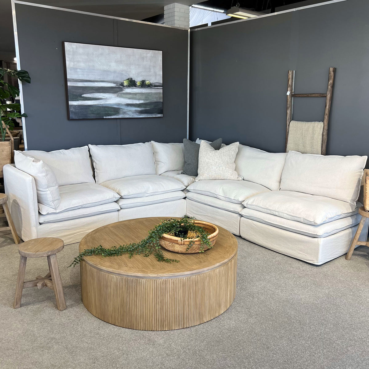 Laguna Slipcover Sectional Sofa - Corner Setting with Open End