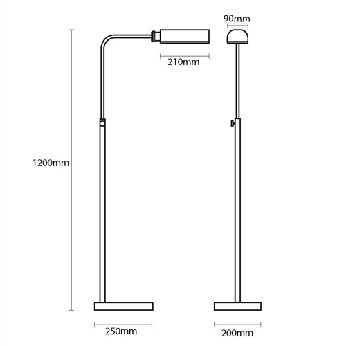 Apartmento Adjustable Floor Lamp - Silver Finish