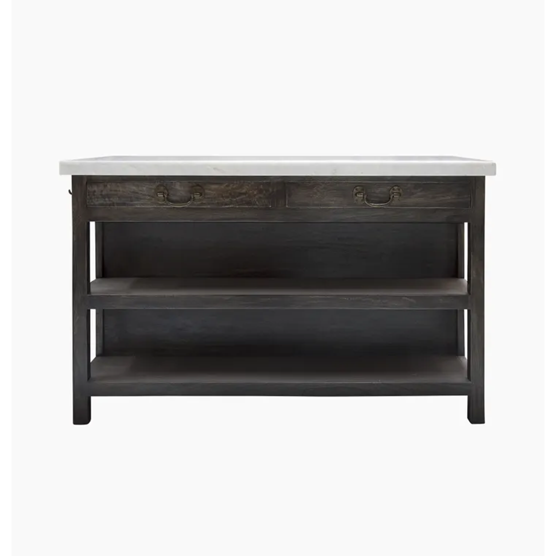 Lars Marble Kitchen Island - Aged Black - Large
