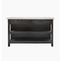 Lars Marble Kitchen Island - Aged Black - Large