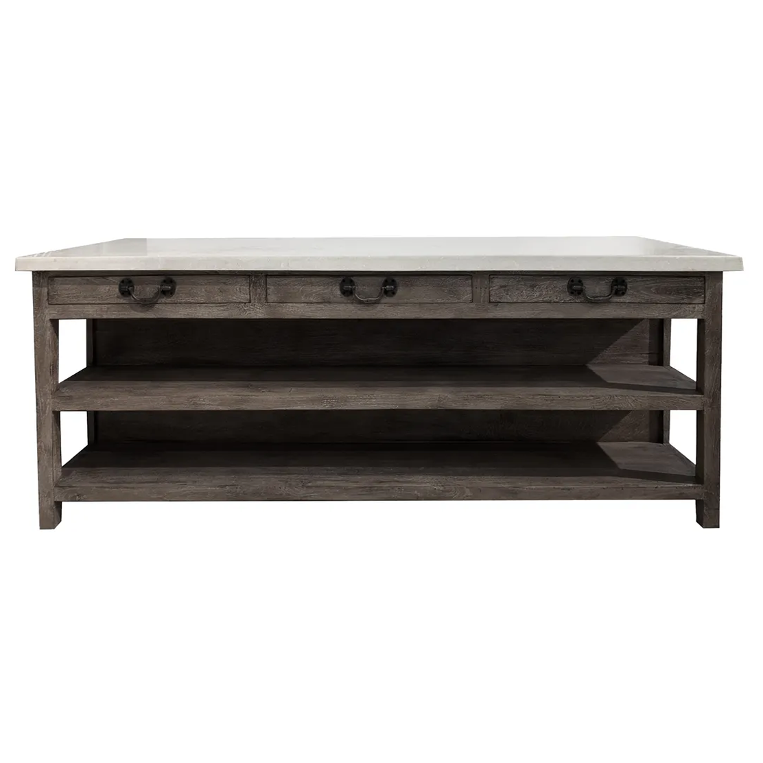 Lars Marble Kitchen Island - Extra Large - Aged Black