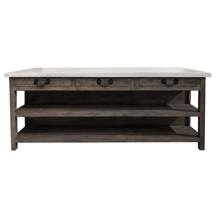 Lars Marble Kitchen Island - Extra Large - Aged Black