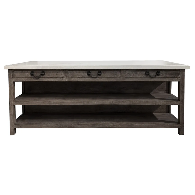 Lars Marble Kitchen Island - Extra Large - Aged Black