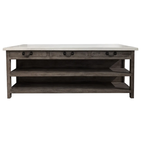 Lars Marble Kitchen Island - Natural - Small