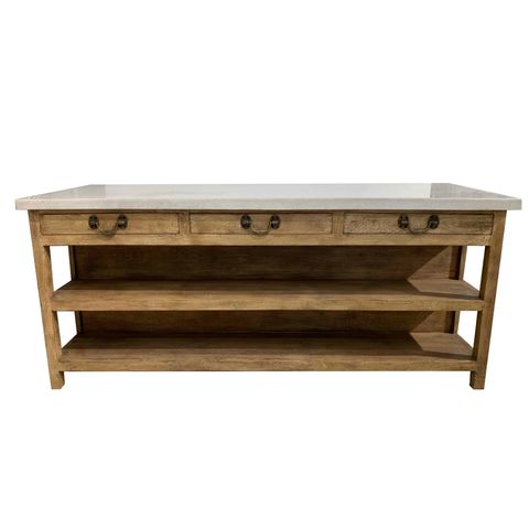 Lars Marble Kitchen Island - Natural - Extra Large